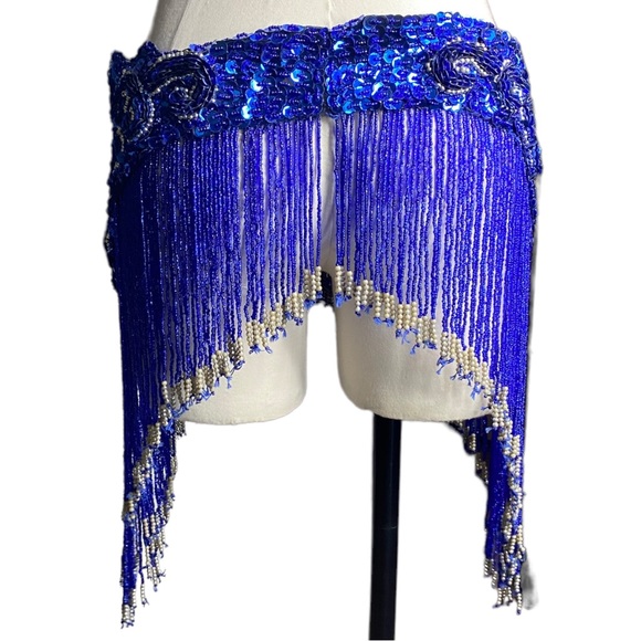 Women Belly Dance Clothing Accessories Teardrop Paillettes Fringe Wrap Sequins - Picture 6 of 11